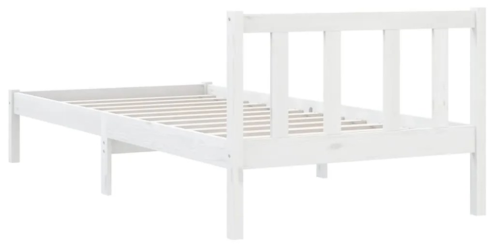 Estrutura de cama solteiro 90x190 cm pinho maciço branco