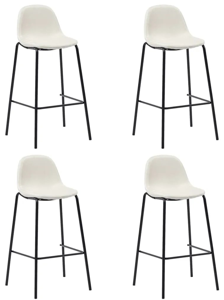 vidaXL Cadeiras de bar 4 pcs tecido creme