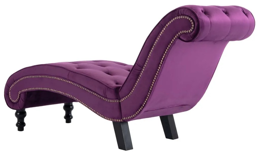 Chaise longue em veludo roxo