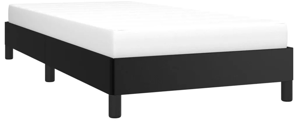 Estrutura de cama 90x200 cm couro artificial preto