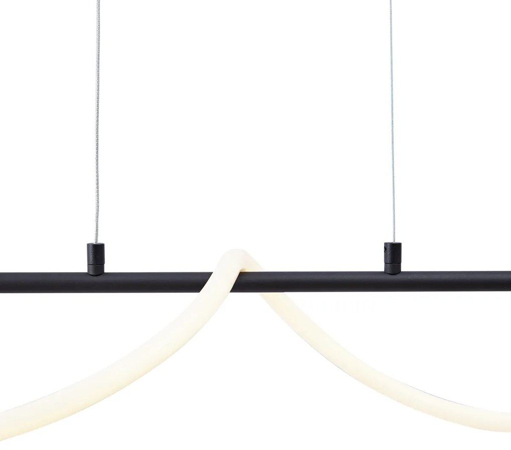 Candeeiro suspenso moderno preto com LED regulável em 3 níveis - Twirl Moderno