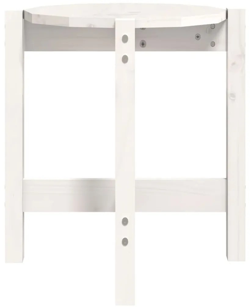 Mesa de centro Ø 42,5x45 cm madeira de pinho maciça branco