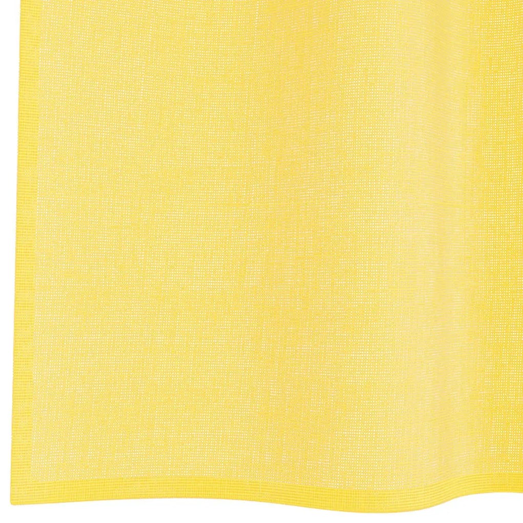 Cortinas de voile com bolsos para varão 2 pcs amarelo