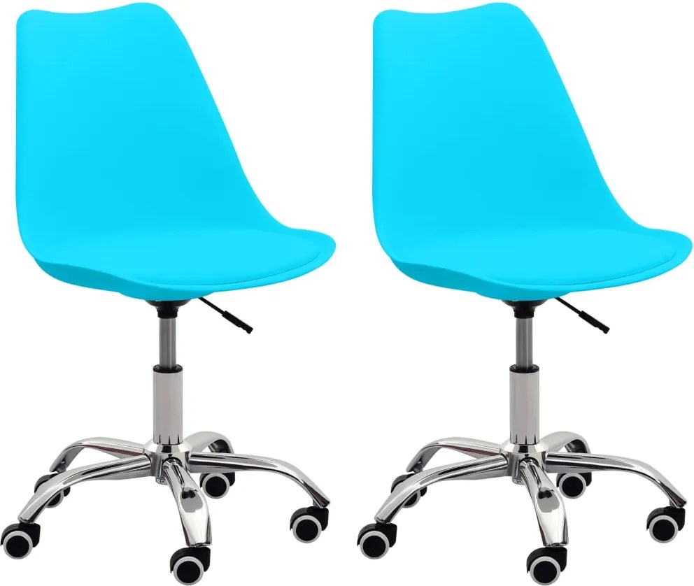 Cadeiras de Escritório 2 pcs Couro Artificial Azul
