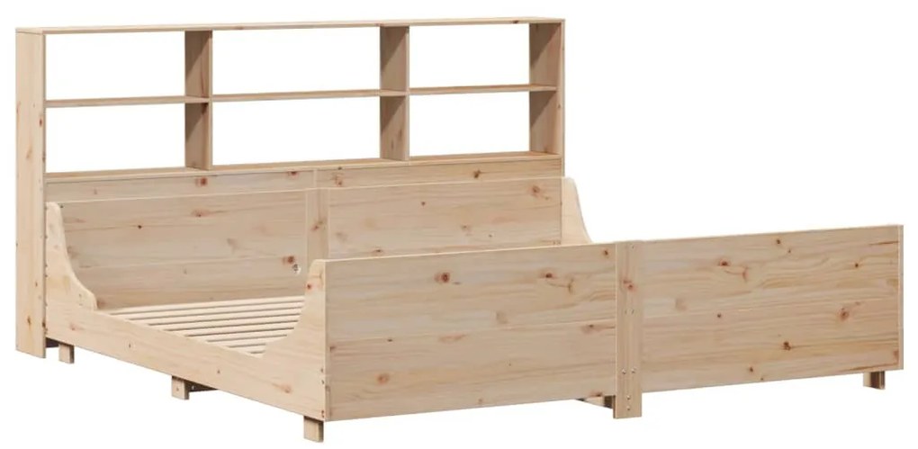 Cama com estante sem colchão 200x200 cm madeira maciça