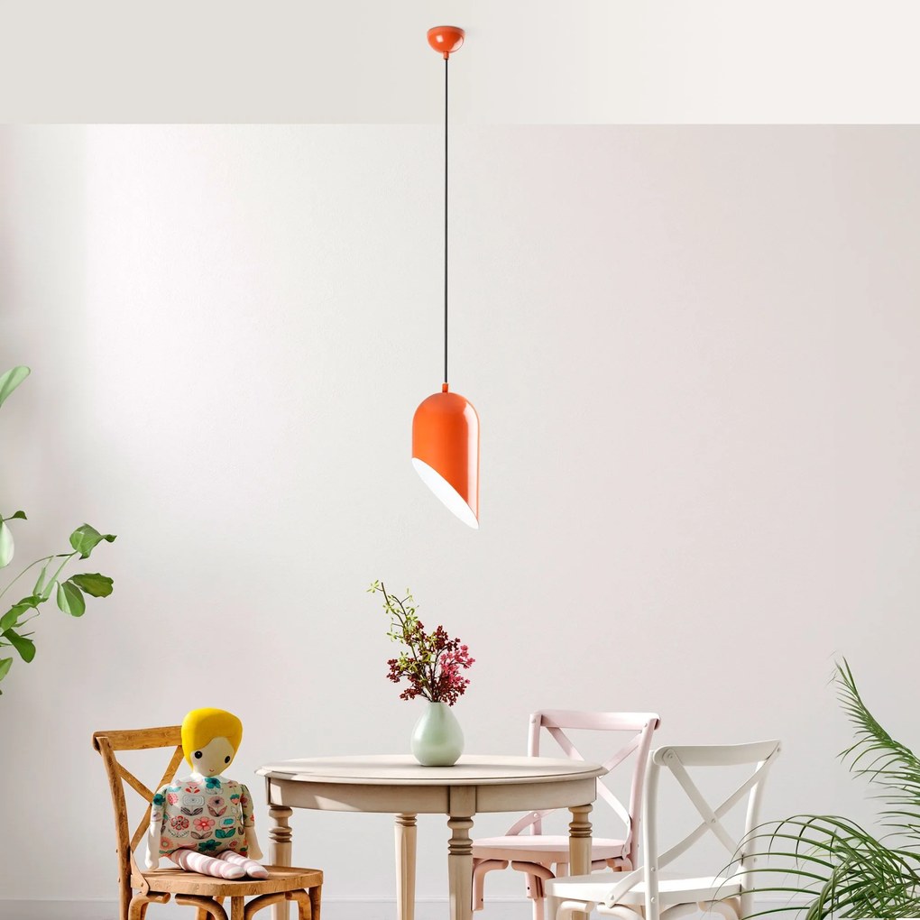 Candeeiro de Teto Kesik – Laranja – Ø14 h:25 cm