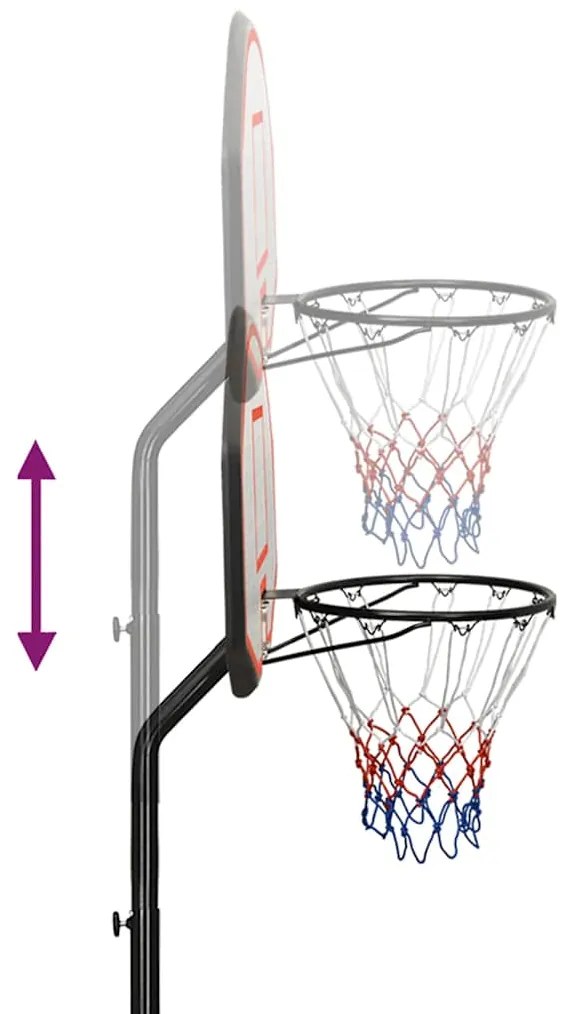 Tabela de basquetebol 237-307 cm polietileno preto