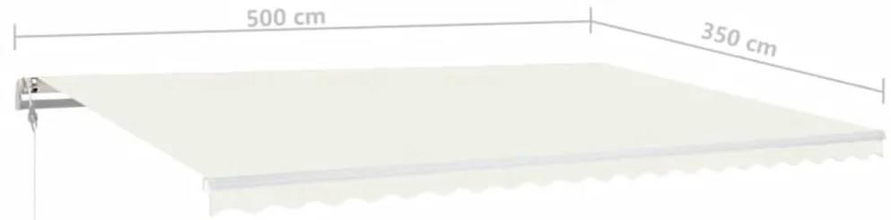 Toldo automático com LED e sensor de vento 500x350 cm cor creme