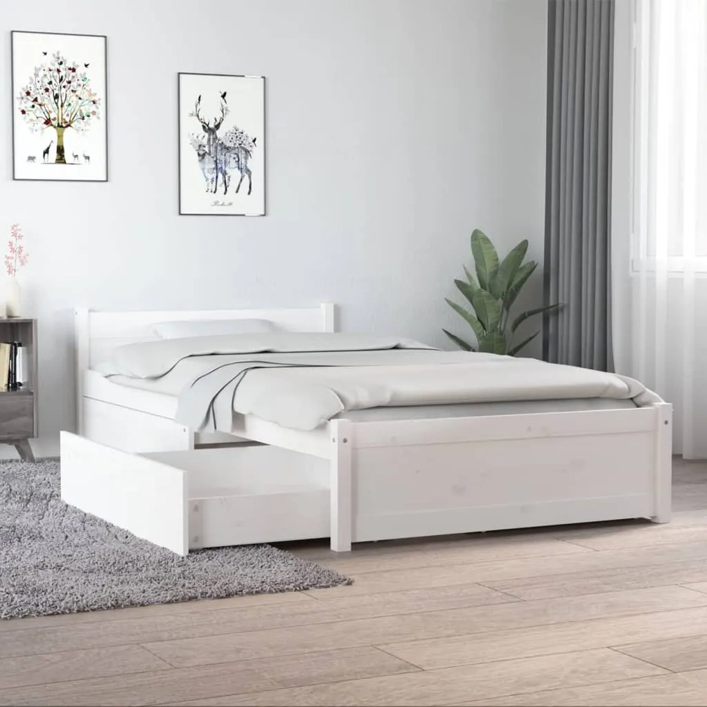 Estrutura cama com gavetas 90x190 cm Single branco