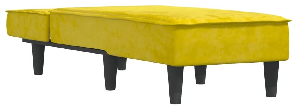 Chaise longue veludo amarelo