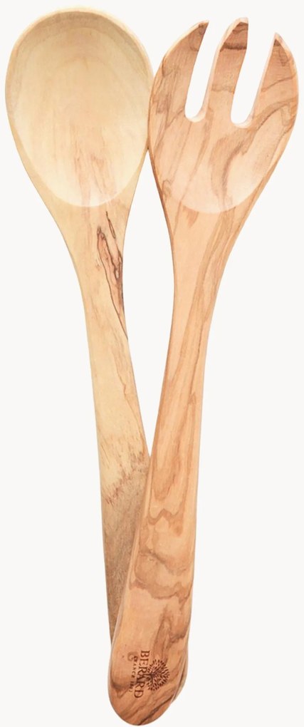 Talheres de salada em madeira de oliveira Rosa, conjunto de 2