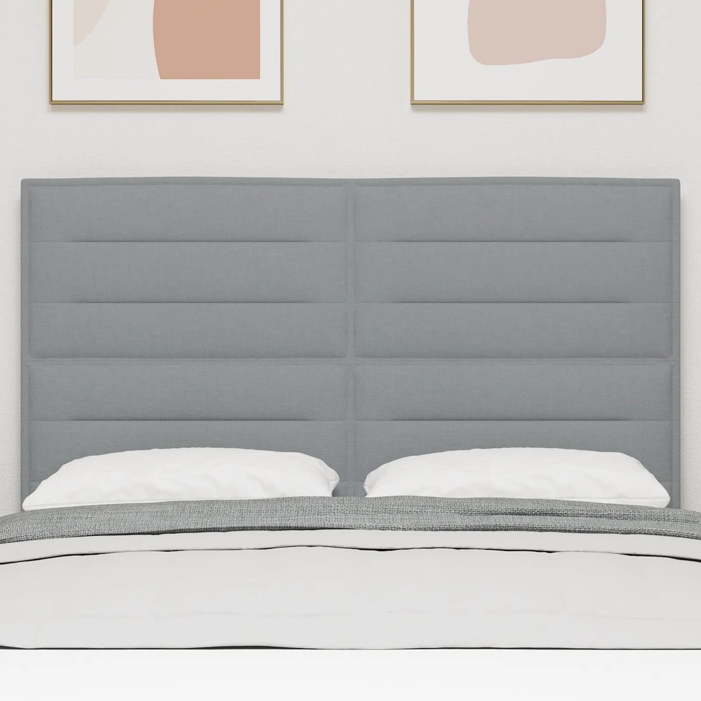 Cabeceira Design Linhas Cinzento Claro 160 cm Tecido