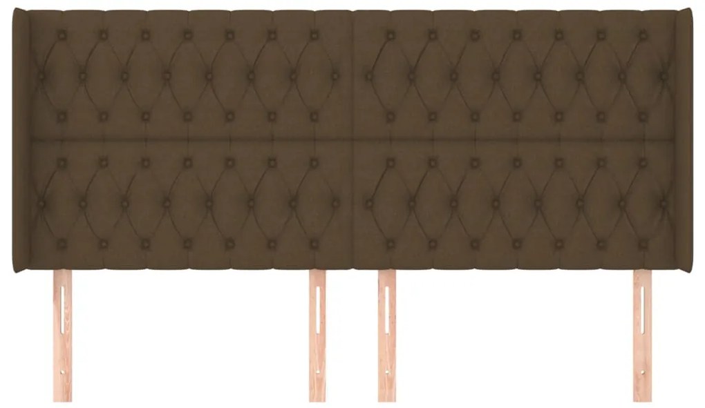 Cabeceira cama c/ abas tecido 183x16x118/128 cm castanho-escuro