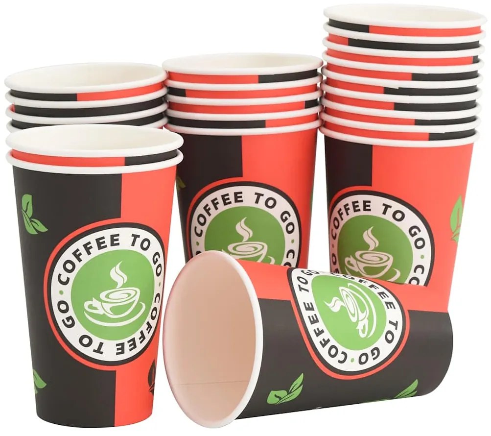 Copos de café de papel 1000 pcs 16oz 400mlvermelho e preto
