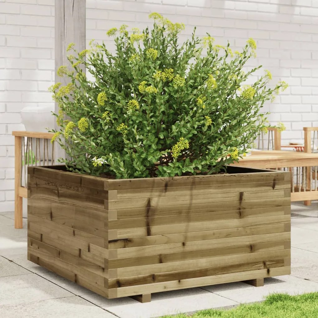vidaXL Vaso/floreira de jardim 90x90x49,5 cm madeira pinho impregnada