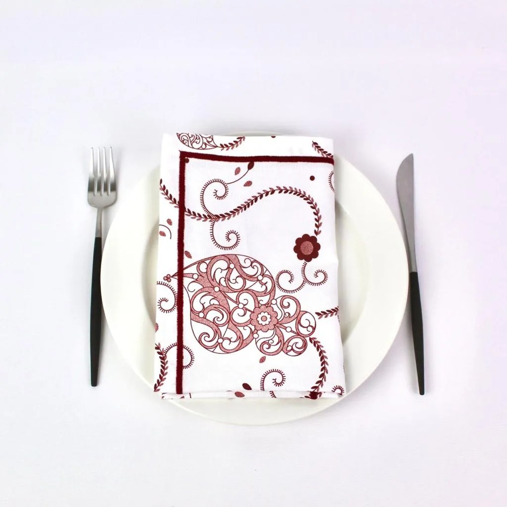 Individual Guardanapo e Caminho de Mesa Viana Red Rolinho