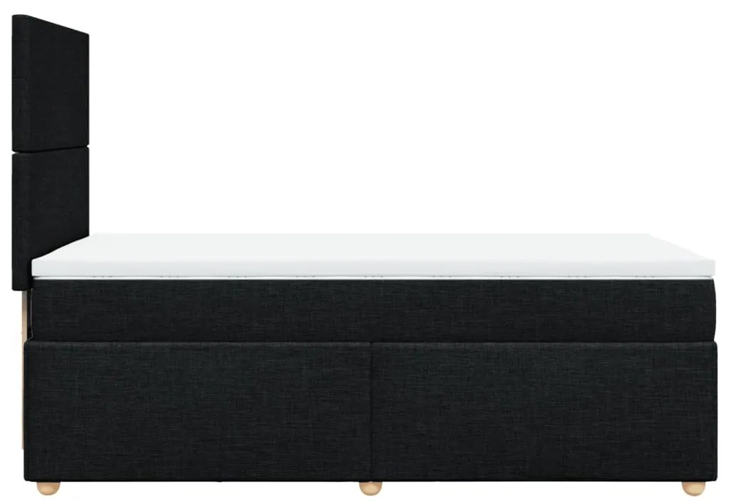 Cama com molas/colchão 80x200 cm tecido preto