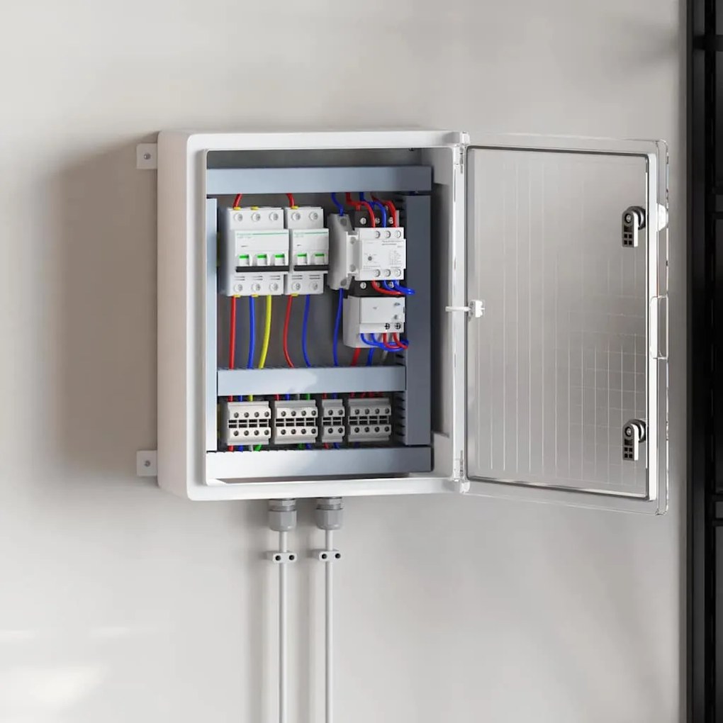 vidaXL Armário de Controle Cinzeto 40 x 24,5 x 50 cm Plástico ABS