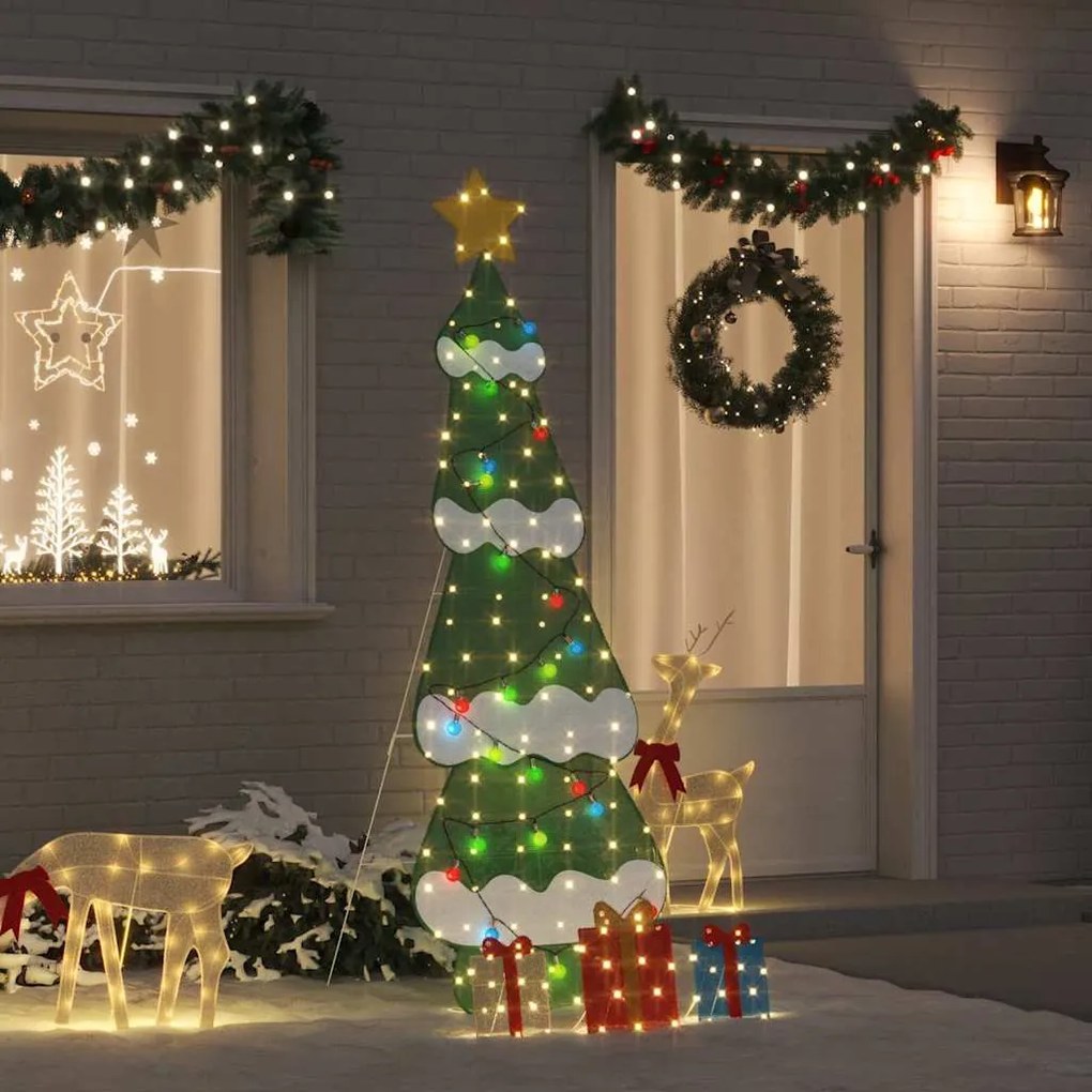 vidaXL Árvore de Natal Iluminada com 3 Caixas de Presente 2D Branco Quente