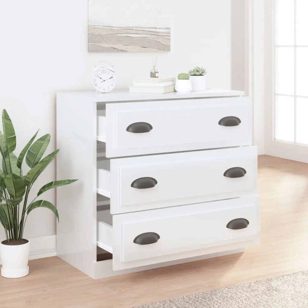 Aparador 70x35,5x67,5 cm derivados de madeira branco brilhante