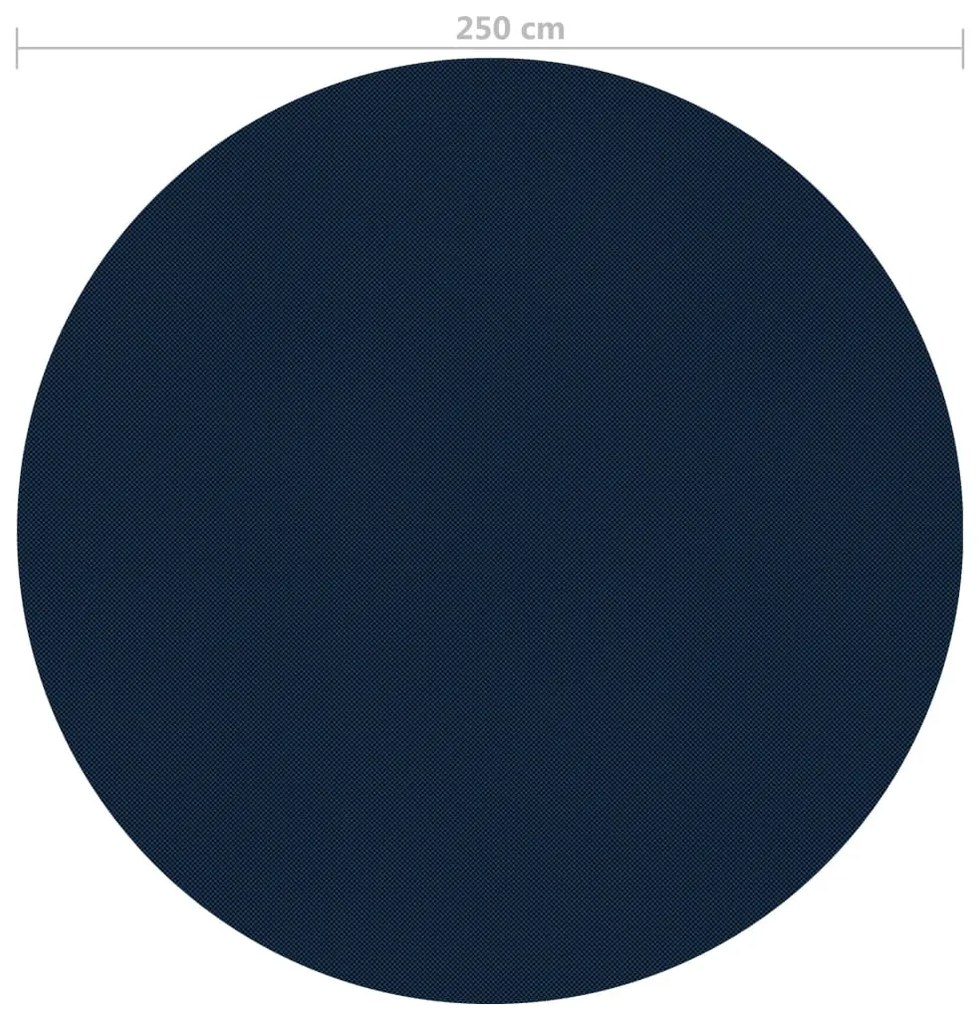 Película p/ piscina PE solar flutuante 250 cm preto e azul