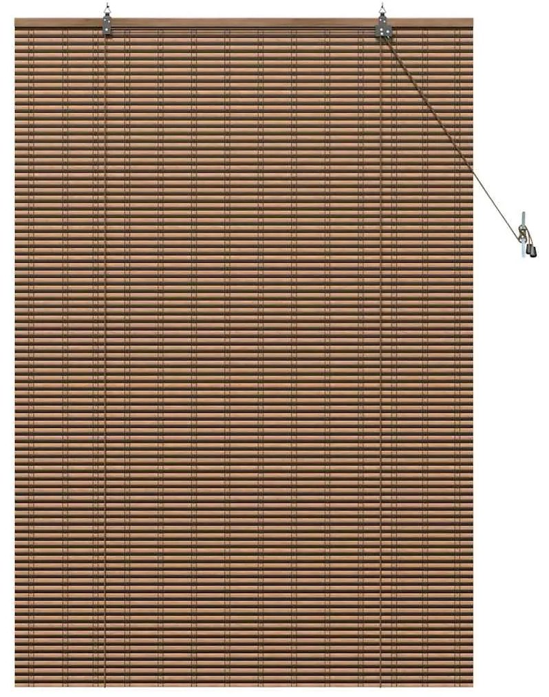 Persiana de Janela com cortinas Manual Castanho 110 x 160 cm Bambu