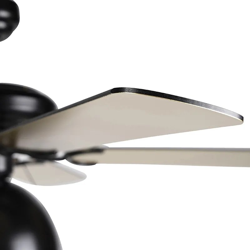 Ventilador de teto preto com bege 130cm com cordão - Mistral Magna Industrial