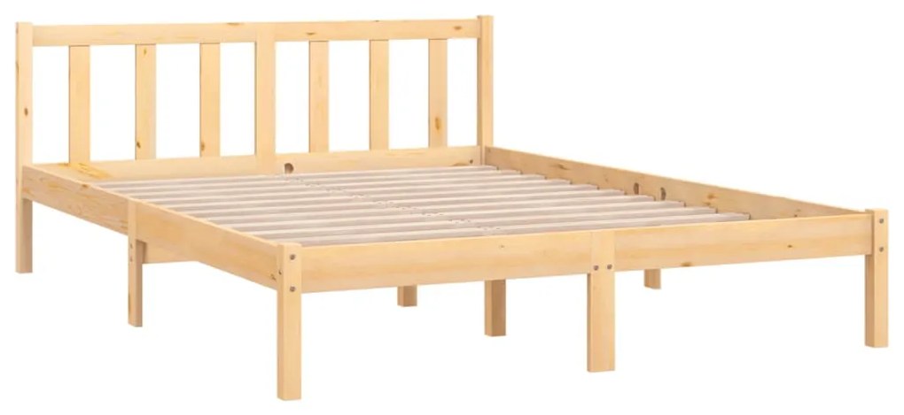 Estrutura de Cama Jane em Madeira de Pinho - 140x190 cm - Cor Natural