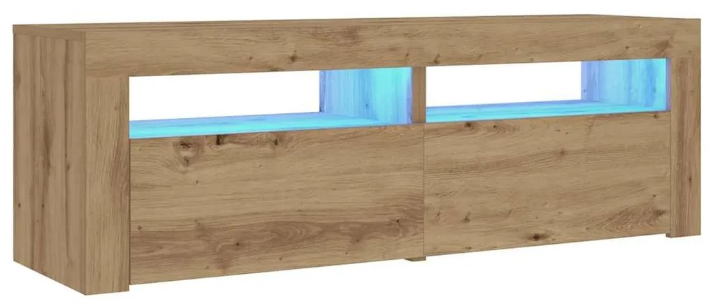 Mesas cabeceira c/ LEDs 2 pcs 60x35x40 cm carvalho artesanal