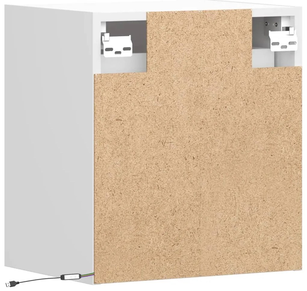 Móvel de parede para TV com luzes LED 41x31x45 cm branco