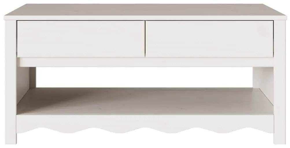 Mesa de Centro vidaXL "DRAMMEN" Branca 99x55x45 cm Madeira Sólida de P