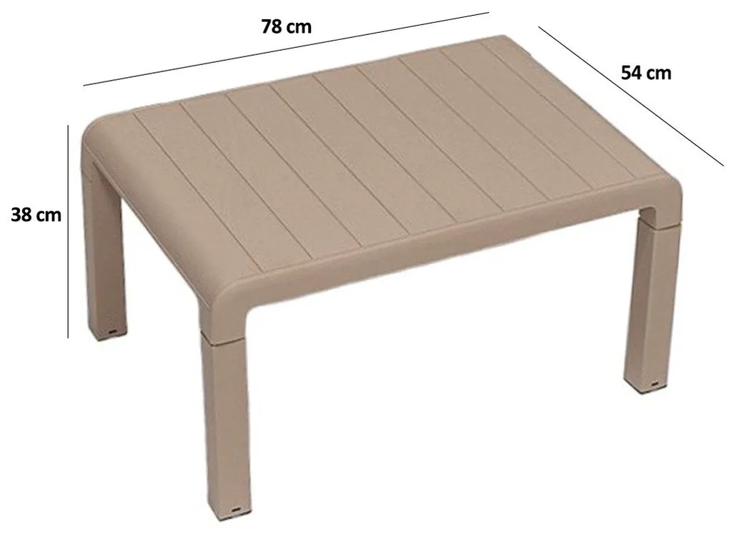 Conjunto de Lounge de Jardim Lara em Cappuccino com Sofá de 2 Lugares,