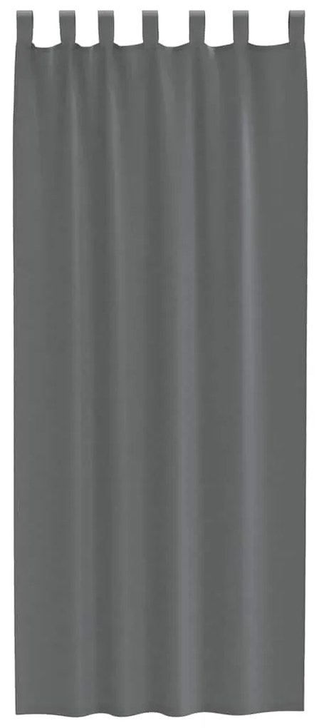 Cortinas de voile com laços 2 pcs cinzento-escuro 140x260 cm