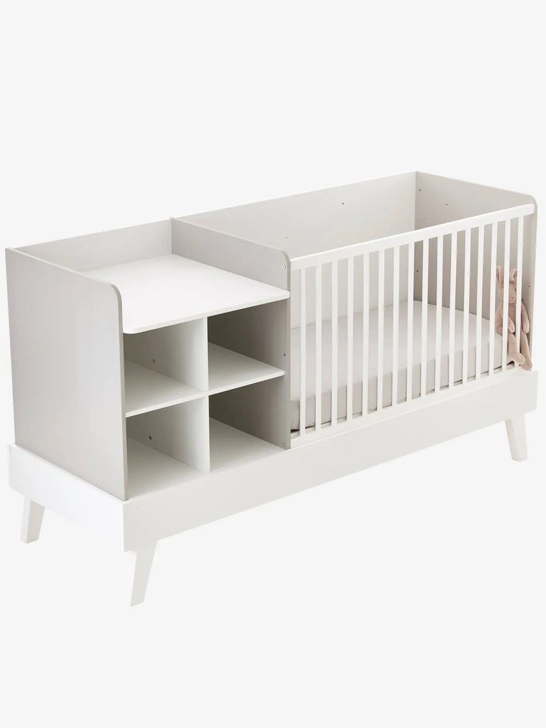 Agora -25% | Combinado de cama evolutiva 4 em 1, Combinid branco claro liso