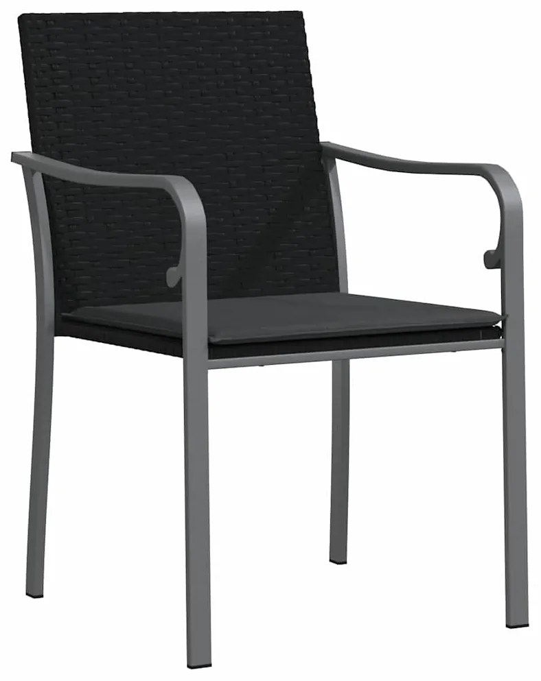 Conjunto de Jantar de Jardim com 5 Peças e Almofadas - Rattan Poliéste