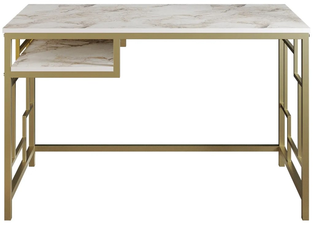 Mesa de Estudo Victory - Dourado e Branco - 120x75x60 cm