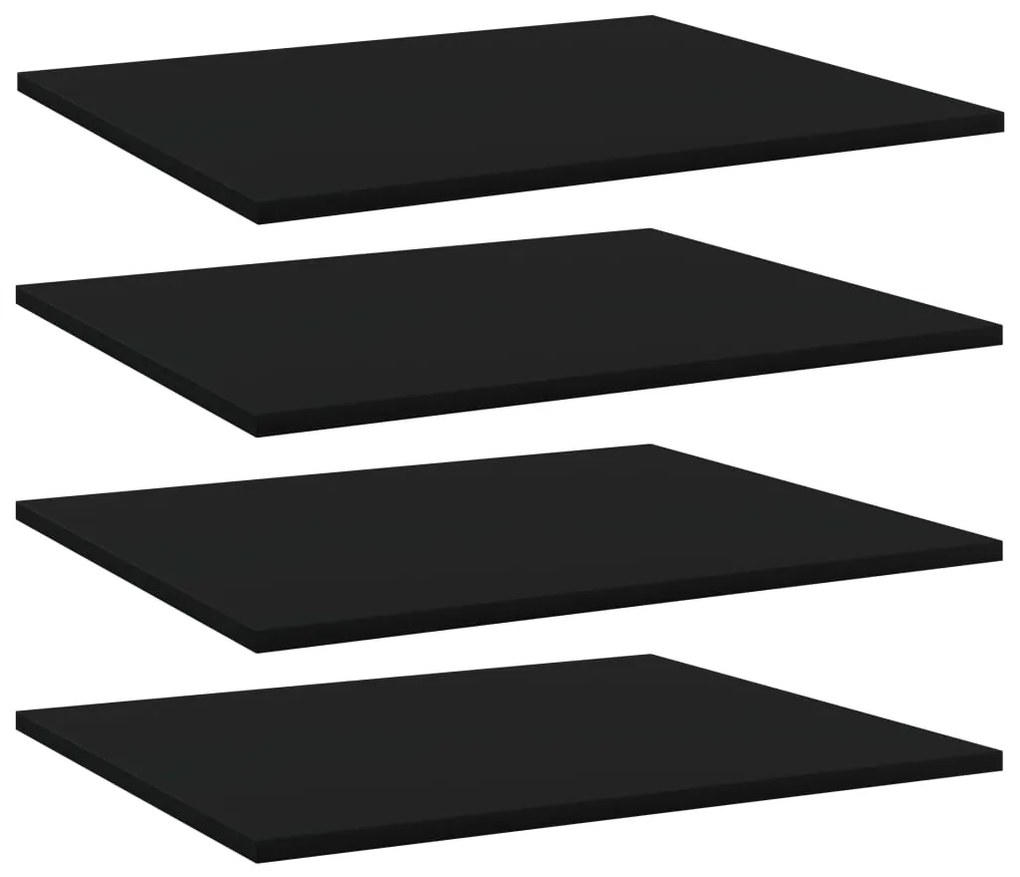 vidaXL Prateleiras para estante 4 pcs derivados de madeira preto