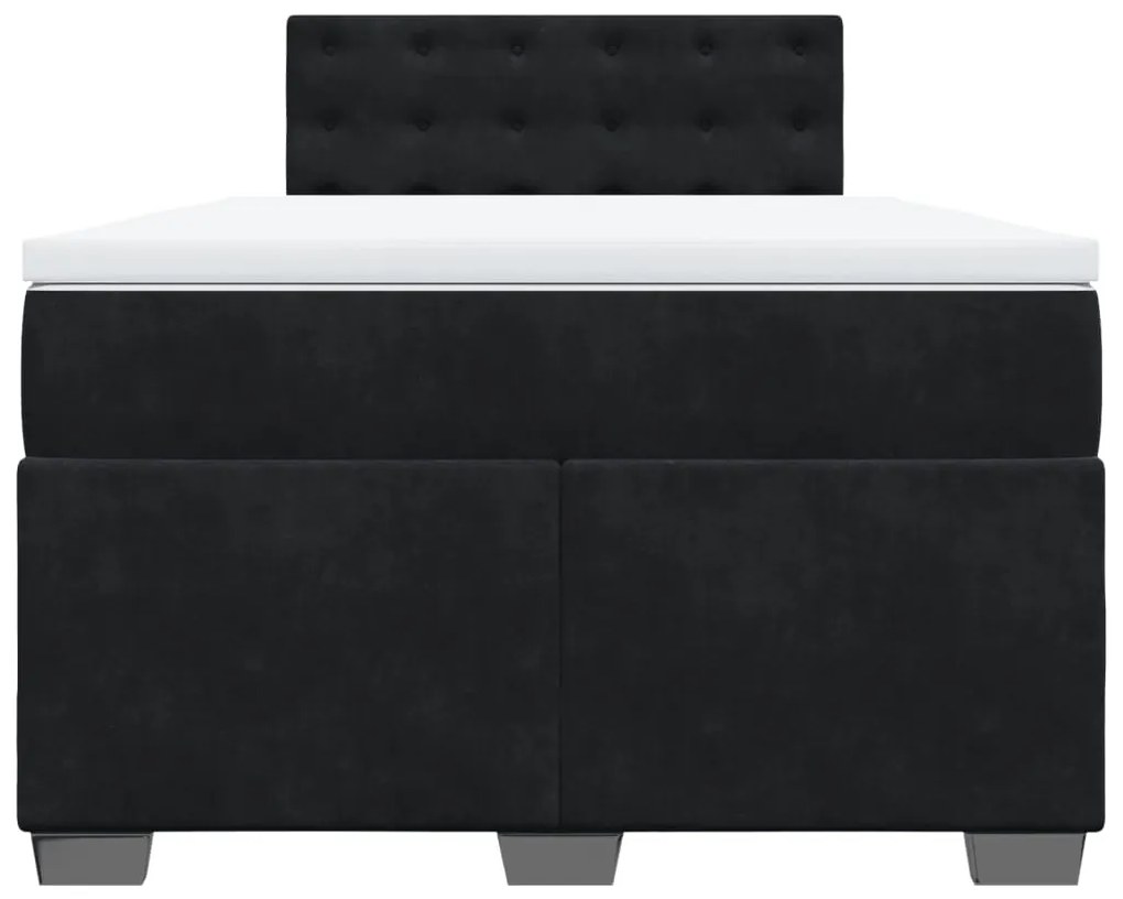 Cama boxspring com colchão 120x190 cm veludo preto