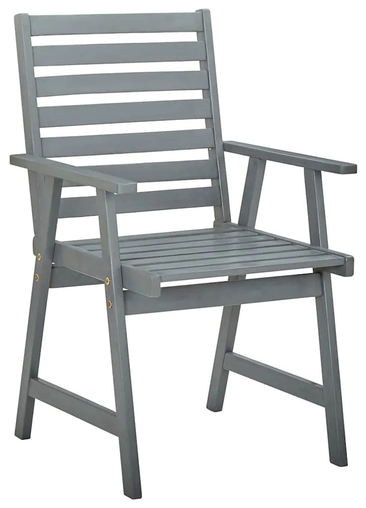 Cadeiras de jantar p/ jardim 3 pcs c/ almofadões acácia maciça
