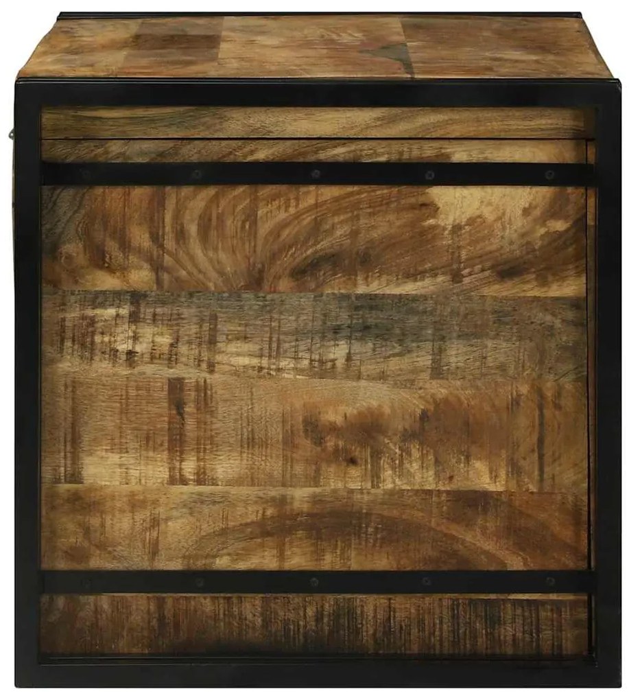 Baú de Armazenamento - 80 x 50 x 50 cm, Madeira Rugosa de Mangueira Só
