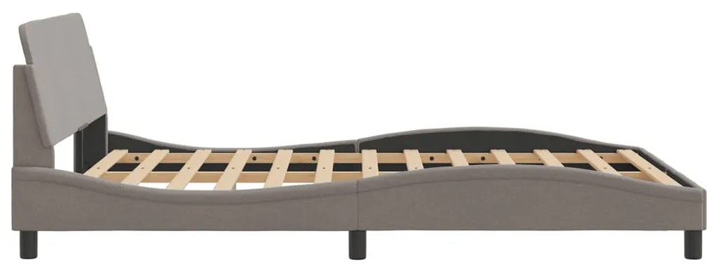 Cama sem colchão 140x200 cm tecido castanho-acinzentado