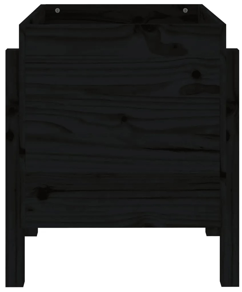 Vaso/floreira de jardim 62x50x57 cm pinho maciço preto