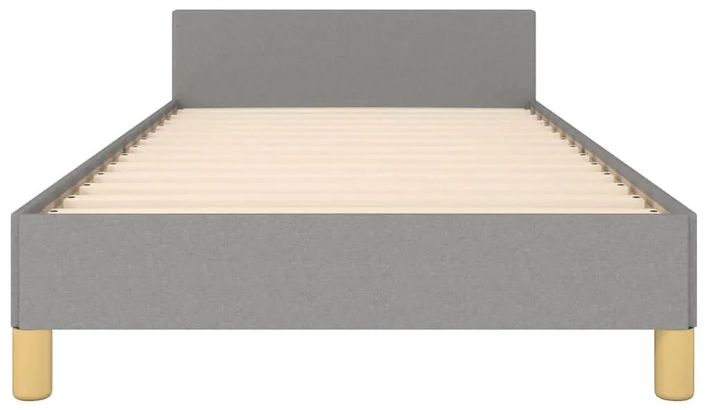 Estrutura de cama sem colchão 80x200 cm tecido cinzento-claro