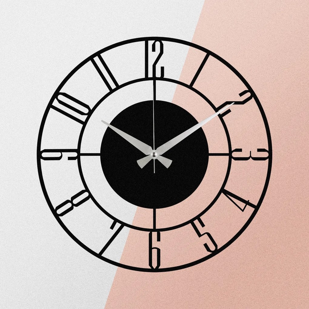 Relógio de Parede Decorativo Enzoclock – Preto – 48 x 48 cm