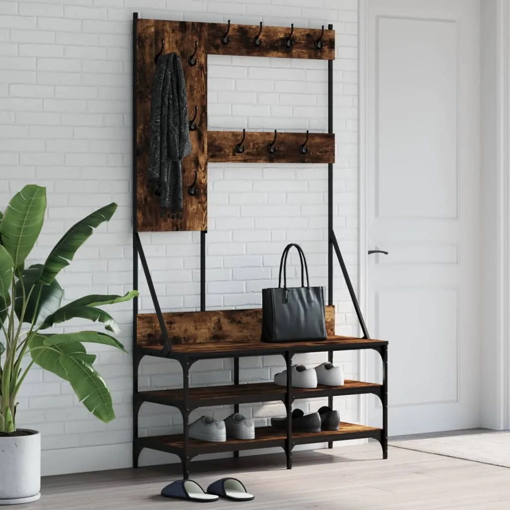 Conjunto de Entrada - Bengaleiro c/ arrumação de calçado 100x40x184cm