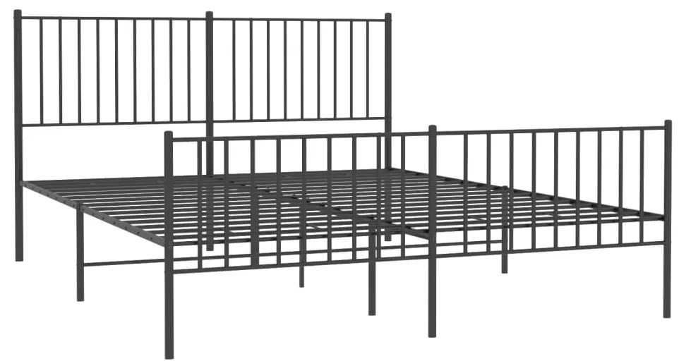 Estrutura de cama sem colchão com pés 160x200 cm preto