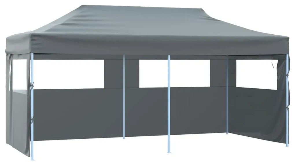 Tenda de festa pop-up dobrável paredes laterais 3x6 m antracite