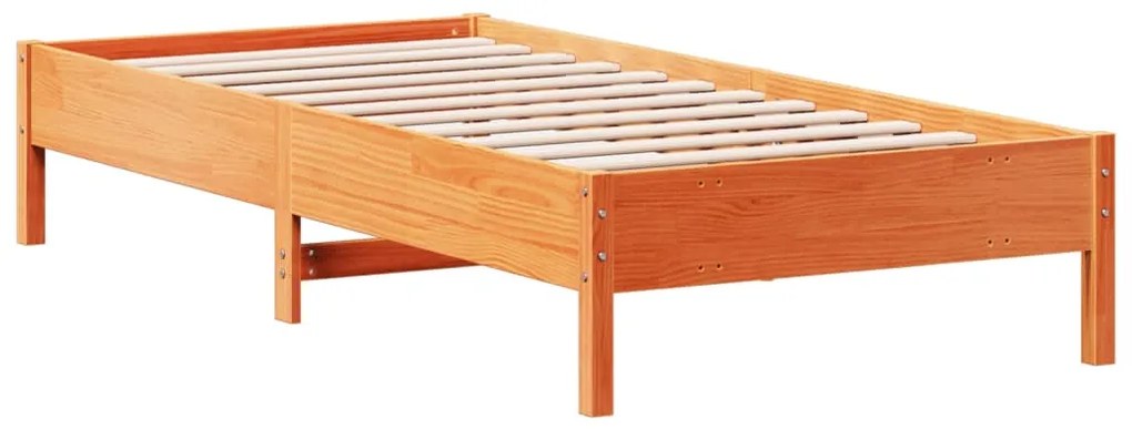 Estrutura de cama 90x200 cm madeira pinho maciça castanho cera