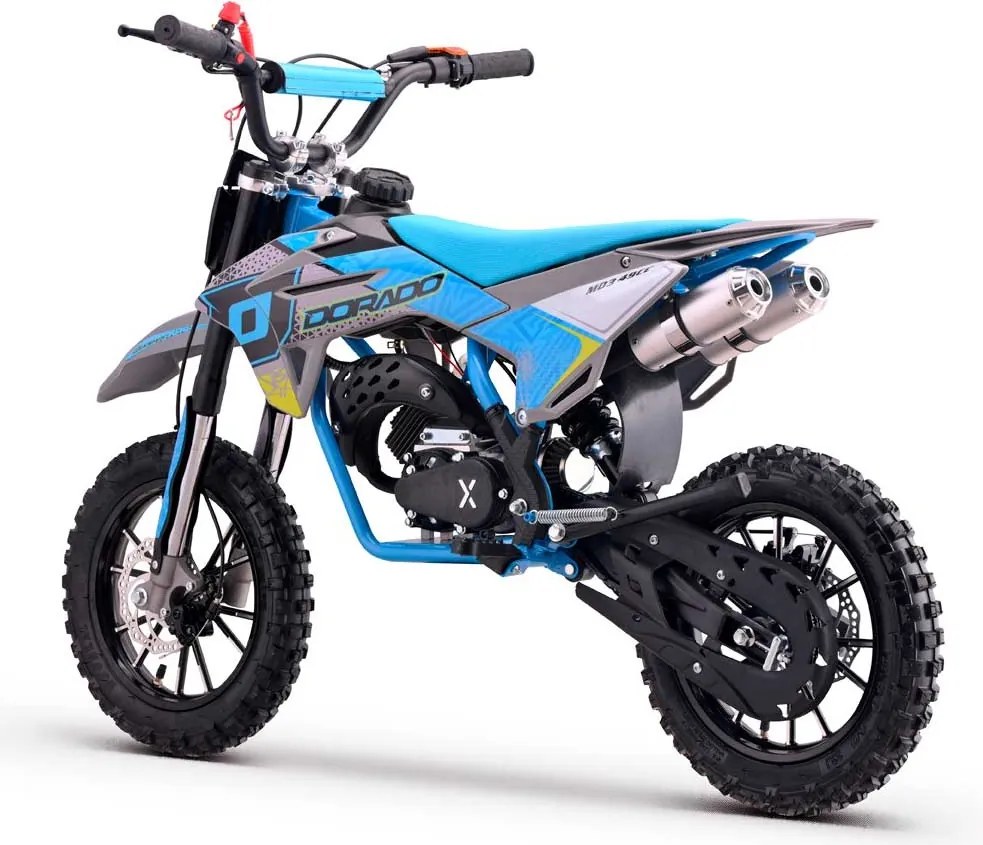MINI MOTO Crianças MINICROSS gasolina DORADO MD3 49cc 2T 10/10" Com Limitador Velocidade Azul