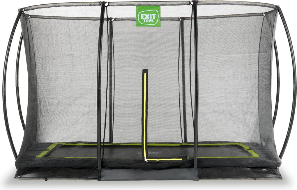 Trampolim retangular de solo Silhouette 214 x 305 cm com rede de segurança - preto